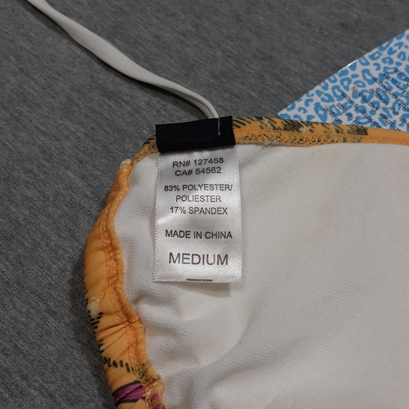 Sinful Rome Yellow Plaid Bikini Top Medium Yellow NWT - Picture 6 of 12